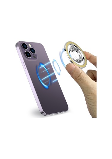 Soulader Manyetik Halka Destekli Akıllı Telefon Standı - 360 Derece Dönebilen Parmak Tutucu Ve Kickstand Özellikli Şık Telefon Aksesuarı Sarı