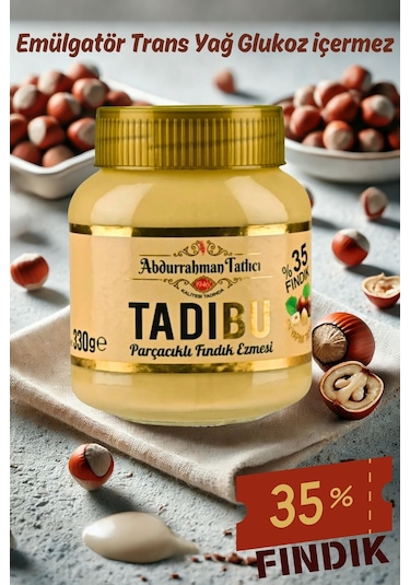 Abdurrahman Tatlıcı Tadıbu Parçacıklı Fındık Ezmesi 9 x 330 G