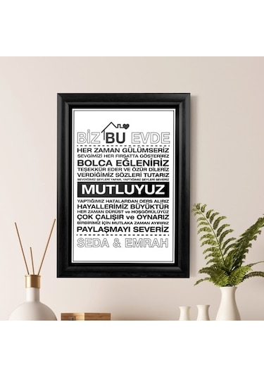 Ev Hediyesi Isme Özel Baskılı Çerçeve
