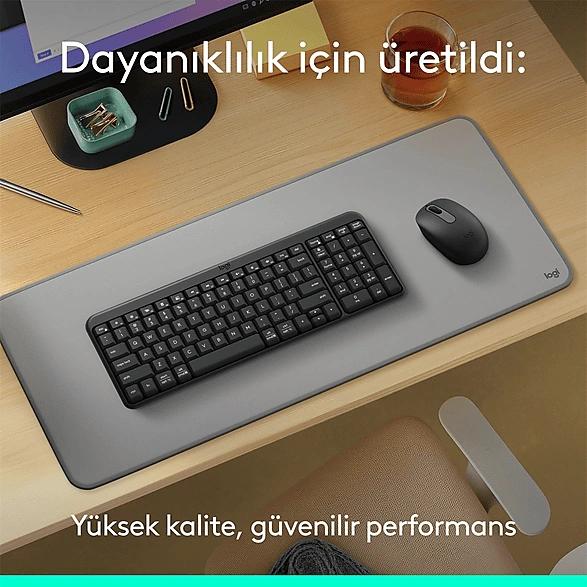 Logitech MK250 Kablosuz Bluetooth Kablosuz Klavye ve Mouse Seti Siyah