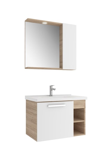 Kale Mare Banyo Dolabı Takımı 80 Cm Beyaz-meşe Beyaz - Meşe