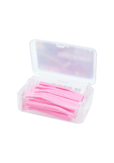 Wezone L Şekilli Diş Arası Fırçası - 20'li Paket, Hassas Diş Eti Temizliği İçin 0.6mm Pembe Fırça