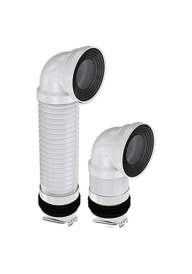 İzyapı Dirsekli Çekvalfli Körüklü Klozet Gider Borusu Kada Beyaz