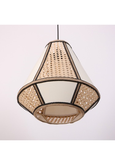 Özden 35x37 Cm Doğal Hazeran & Kumaş Avize Mix