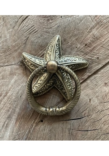 YILDIZ MODEL PİRİNÇ ANTİK SARI AHŞAP KAPI TAK TAK KAPI TOKMAGI