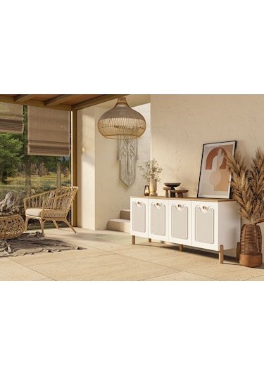 1740 Napoli 180 Cm Membran Mdf Kapaklı Bohem Konsol Sepet - Beyaz Beyaz - Meşe 1740 Napoli 180 Cm Membran Mdf Kapaklı Bohem Konsol Sepet - Beyaz Beyaz - Meşe