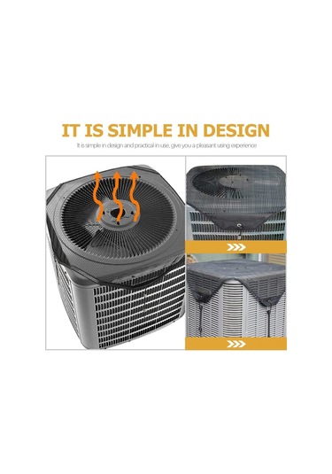 Gajeena Nylon Ağ Desenli Klima Koruması - Rüzgar Ve Toz Koruma, 4 Sabit Kanca İle Kolay Kurulum, Siyah, 71x71x1cm