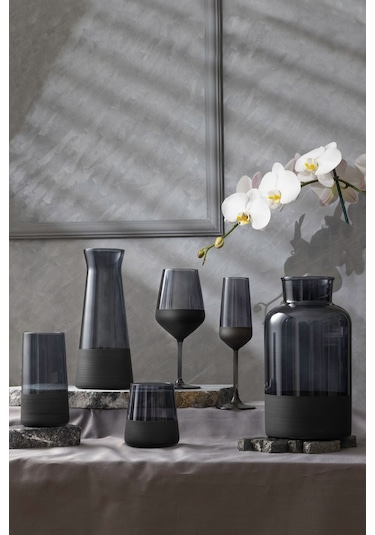 Matte 4'lü Su Bardağı Seti Siyah 420 Cc Renkli