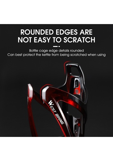 West Bıkıng Yp0704037 Bisiklet Şişe Kafesi Mtb Yol Bisikleti Vidalı Plastik Su Şişesi Tutucu Rafı - Siyah/kırmızı