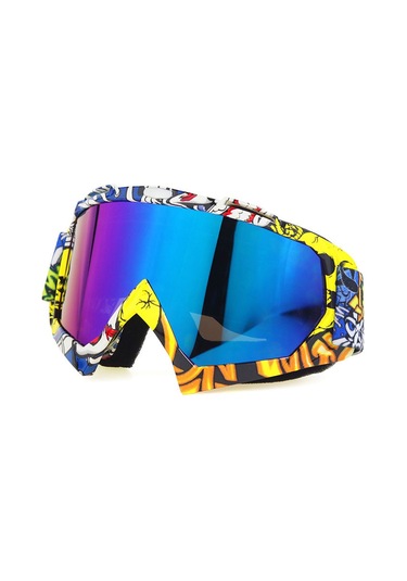 Geeksen Kuruğa Dayanıklı Çarpık Kafes Renkli Lens Outdoor Spor Gözlüğü - Moto, Kayak, Yürüyüş İçin Hafif Ve Dayanıklı Diğer