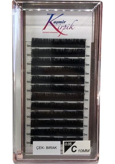 Kaşmir Kirpik Çek Bırak C Kıvrım 0.05 MM 10 Numara Tek Boy Kirpik