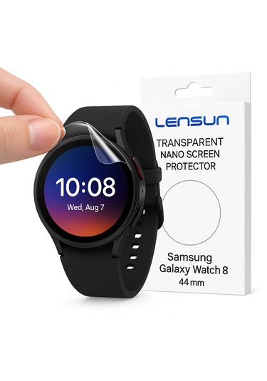 Lensun Şeffaf Nano Ekran Koruma Samsung Uyumlu Galaxy Uyumlu Watch 8 44mm