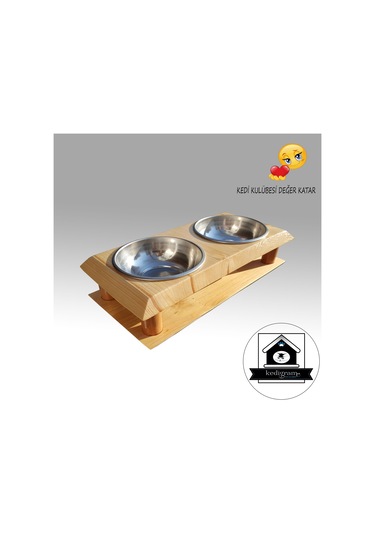 Kedigram Kedi Kulübesi Kedi Köpek Mama Kabı Paslanmaz Kase Çelik