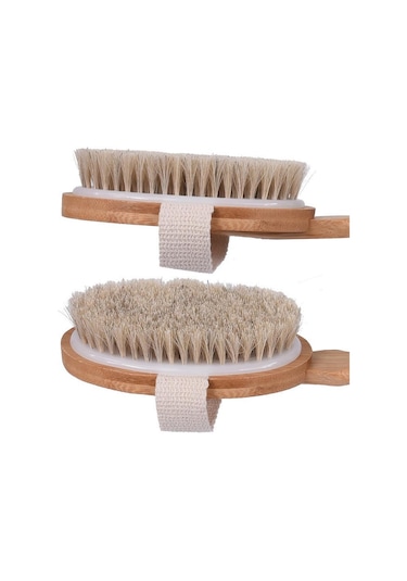 Doğal Ahşap Saplı Selülit Karşıtı At Kılı Fırçası