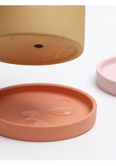 G-seramik Dairesel Saksı Drenaj Tepsisi Nordic Dekoratif Düz Pişmiş Taban Kalınlaştırılmış Ped