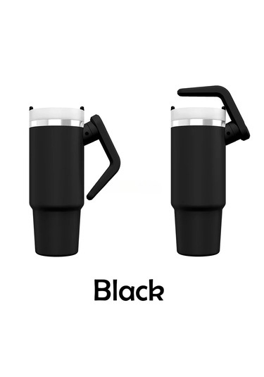 Mufunye The Iceflow Flip Straw Pipetli Termos Bardak 30oz 950ml , Siyah