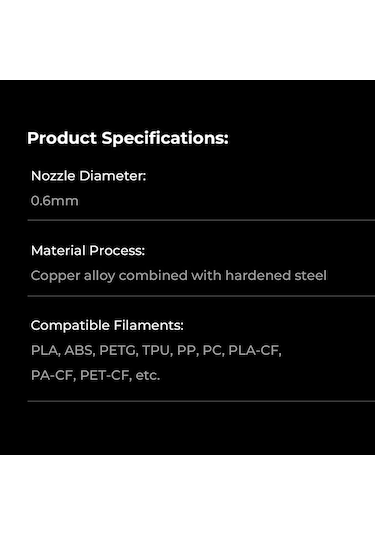 Yaozixa Creality 0.6mm "unicorn" Hızlı Değişim Nozulu: Yüksek Hızda Baskı İçin İdeal, K1, K1 Max, K1c, K1 Se, Ender-3 V3 Uyumlu