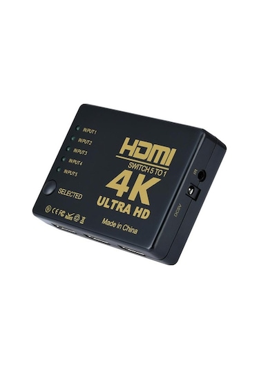 Hdmi Çoklayıcı 5 Port 4K Kumandalı Ultra Hd Hdmi Switch Splitter
