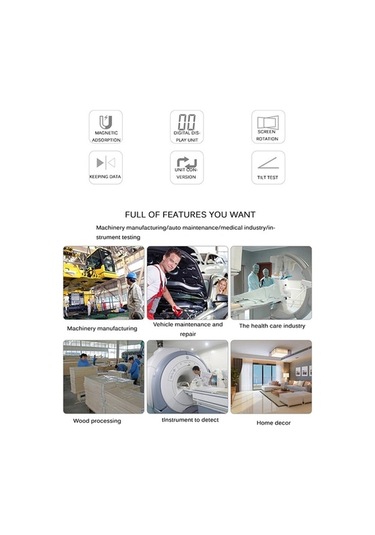 Pazly Mini Çok Açılı Dijital Ekran İnklinometre, Güçlü Manyetik, 52x52x28mm, 4x90 Derece Diğer