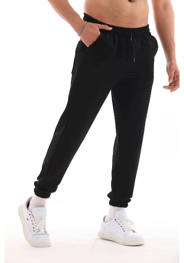 Modavra Unisex İki İplik Eşofman Altı - Siyah 001
