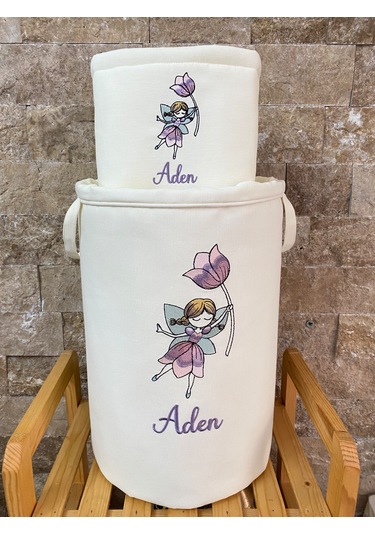 Hs Home Baby Peri Kızı Nakışlı Çamaşır & Oyuncak Sepet Seti