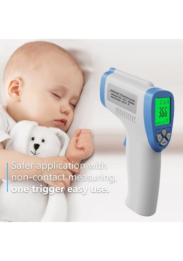 Teltree Mavi Elden Tutulan Entegre Infrared Test Cihazı - Dokunmadan Yüz Sıcaklığı Ölçer, Hızlı Ve Hassas Ölçüm, Yüksek Sıcaklık Uyarısı Pil Yok