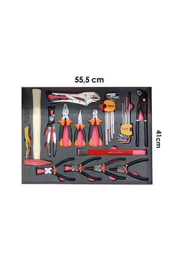 Dorf 31 Parça Dolu Eva Seti Segman Çekiç Alyan Seti İçerik 55,5cm X 41cm