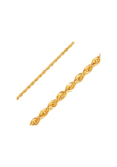 Halat Bileklik 5 Mm 14 Ayar Altın Altın