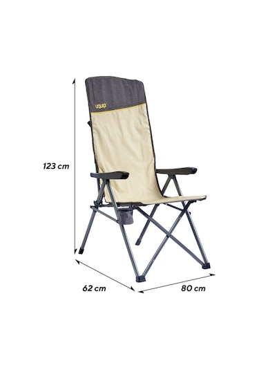 Uquip Justy Xl 3 Pozisyonlu Konforlu Katlanır Kamp Sandalyesi Boulder Kum