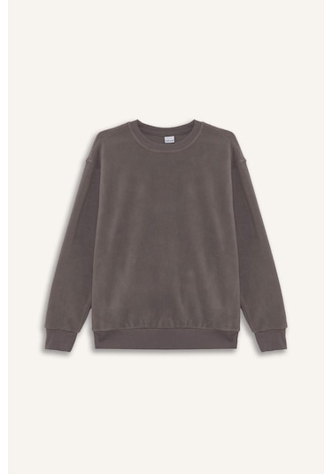 Defacto Relax Fit Bisiklet Yaka Polar Sweatshirt F3685ax25wngr308 Gri-gr308 Defacto Relax Fit Bisiklet Yaka Polar Sweatshirt F3685ax25wngr308 Gri-gr308