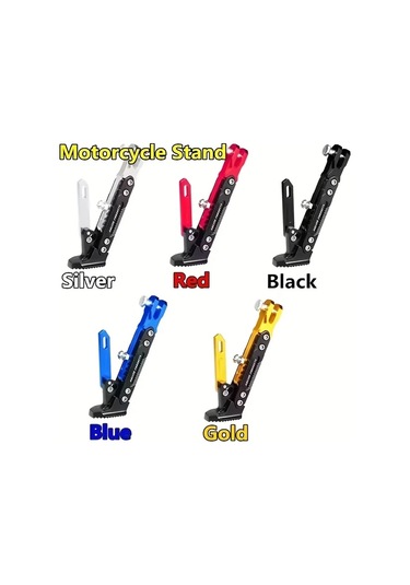 Chuangyinshop Silvery 1 Adet Motorcycle Ayarlanabilir Yan Sehpa Cnc Aluminyum Alaşım 3 Bacaklı Tripod Desteği Off Road Scooter Motocross