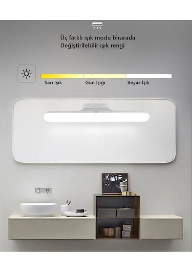 Martı Ledli Aplik Şarjlı Led Işık Mıknatıslı Beyaz Hero Led Aplik