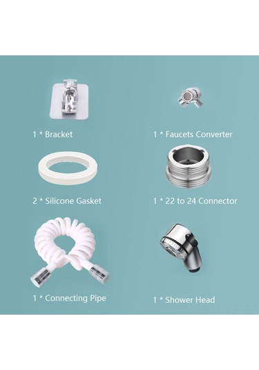 Xindoker Abs Duş Seti, 2 Seviye Ayarlı, Faucet Konvertörü, Bağlantı Borusu Ve Tutucu İle Tam Donanımlı