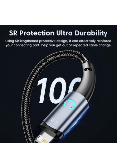 Toocki Usb Yıldırım Kablosu İphone Uyumlu 14 13 12 11 Pro Max 8 7 Artı Led Şarj Micro Blue 1m Diğer