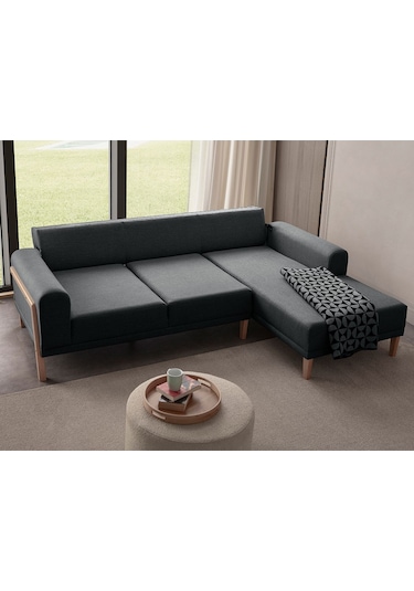 Latte Sırt Mekanizmalı Köşe Koltuk Takımı + Berjer Antrasit