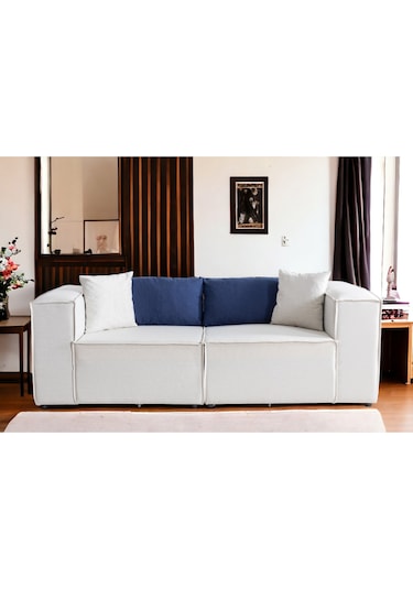 Nova 2 Modül Modüler Koltuk & Kanepe Takımı Beyaz