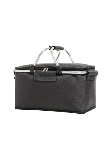 Katlanır Piknik Sepeti Oxford Kumaş Yalıtımlı Sepet Çok Fonksiyonlu Piknik Çantası-siyah Siyah