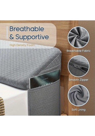 Fastbuy Dashanshop Swtmerry Queen Gri Yatak Takviye Yastığı 5e Kadar Dolgu Yüksek Yoğunluk Gri Depoluklu Yastık Gri
