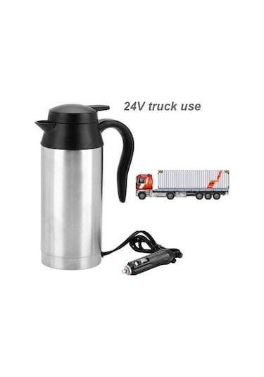 Trendooze Taşınabilir Su Paslanmaz Isıtıcısı Gümüş Elektrikli Araba 750ml 24v/240w Er