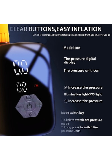 Xuweiwei Kablosuz Taşınabilir Lastik Şişirici Hava Kompresörü 150 Psı Araba Bisiklet Pompası Şişirilebilir Ekipmanlar