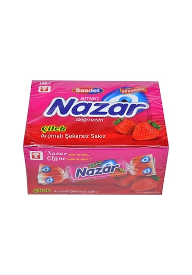 Nazar Tekli Çilek Aromalı Sakız 100 Adet
