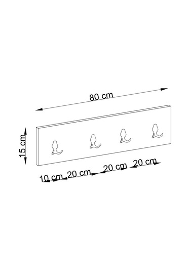 Decormet 4lü Askılık Safir Meşe Diğer