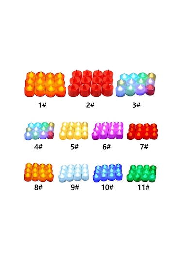 Led Mum Çok Renkli Lamba Simülasyonu Renkli Alevsiz Işık Ev Düğün Doğum Günü Partisi Dekorasyonu Festival Çay Işığı Mumları Beyaz Kutu Yanıp Sönen Beyaz Işık Olmadan Tam Kutu Çok Renkli