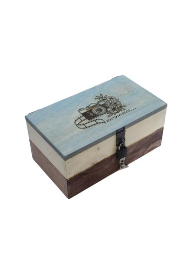 Anı Kutusu, Fotoğraf Kutusu, Retro Ahşap Kutu 24cm X 14cm Genişlik 11c
