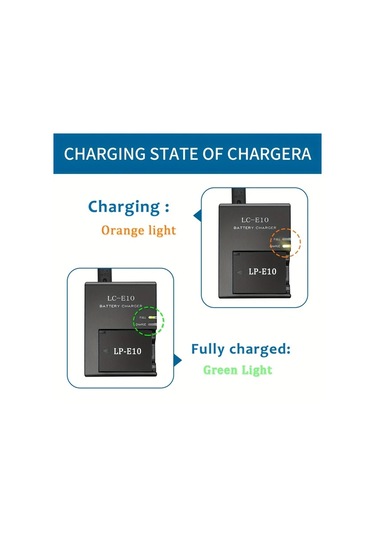 Xuweiwei Edkoky Lc-e10+eu Kamera Sarj Cihazi Lp-e10 Pil Canon Eos Rebel T3 T5 T6 T7 Kıss X50 X70 X90 1100d 1200d 1300d 2000d 1500d Icin