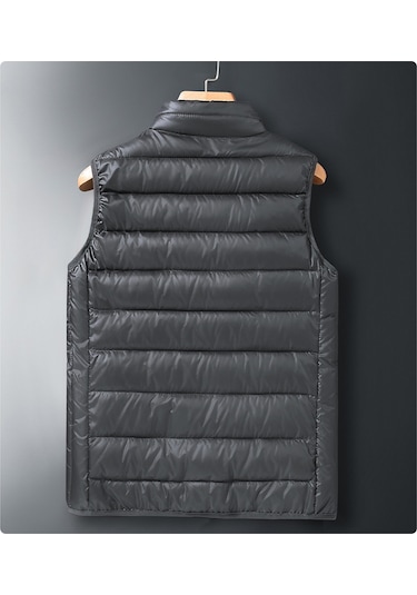 Sonbahar Kış Şık Moda Düz Renk Pamuklu Erkek Yelek 001