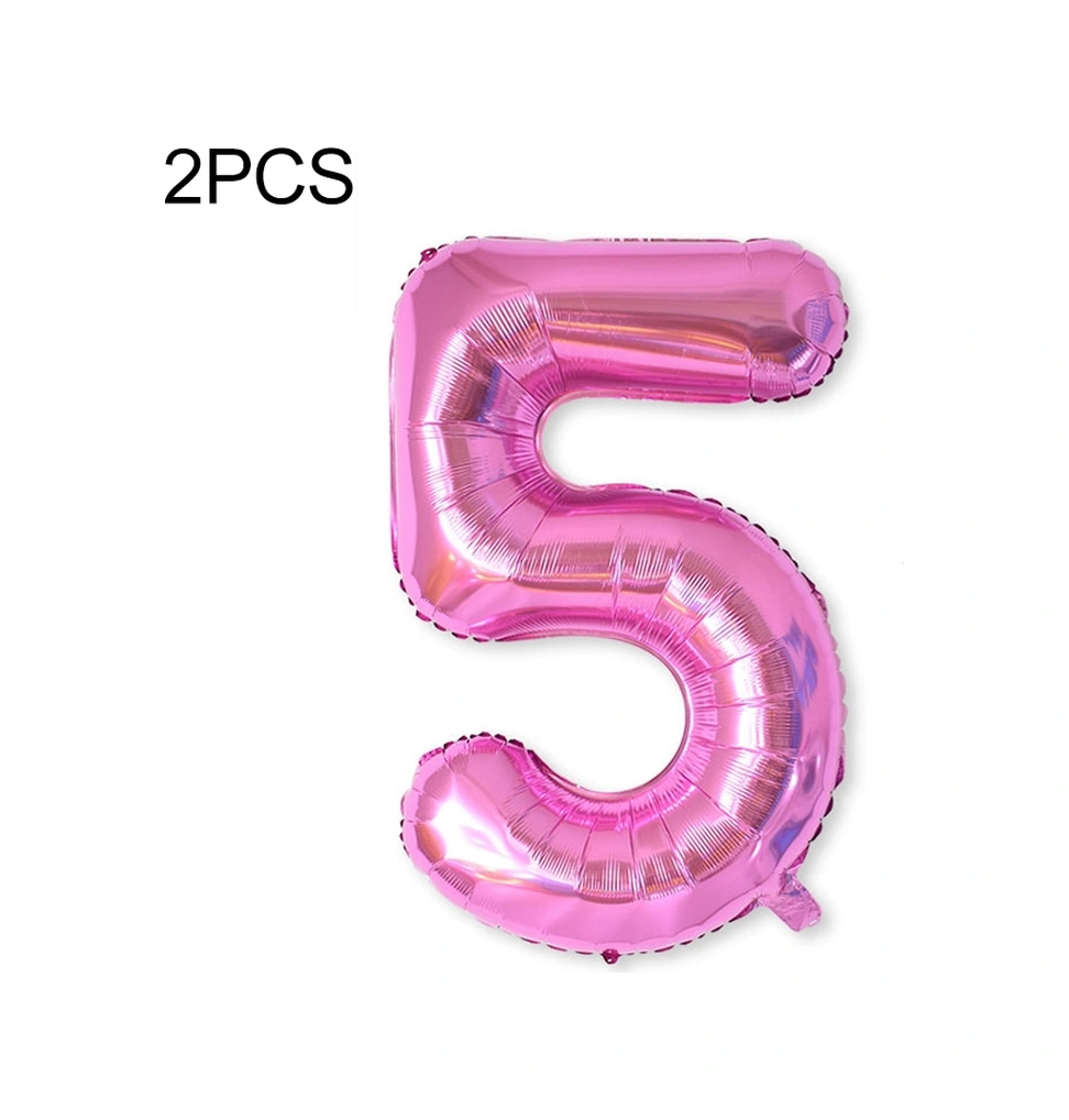 2 Pcs 40 Inch Aluminium Foil Number Balloons Birthday Wedding Engagement Party Decor Kids Ball Supplies 2-rose Red Gül Kırmızısı