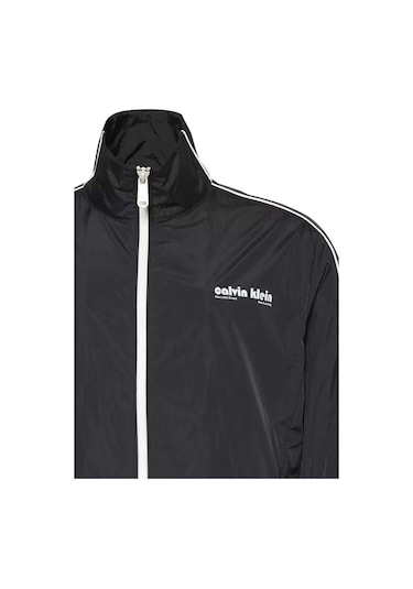Calvin Klein Erkek Dik Yaka Kolu Şeritli Track Ceket - Siyah-9200 Black Calvin Klein Erkek Dik Yaka Kolu Şeritli Track Ceket - Siyah-9200 Black