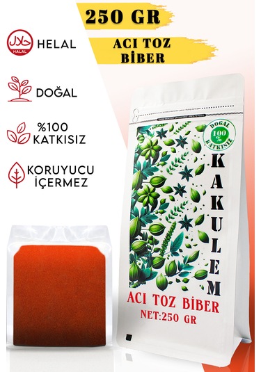 Kakulem Güneşte Kurutulmuş Acı Toz Biber 250 G