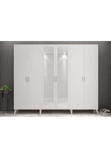 Açelya Portmanto Vestiyer Beyaz 208 cmM6